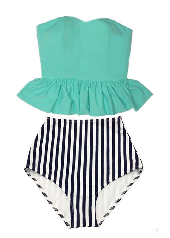 mint high waisted bikini