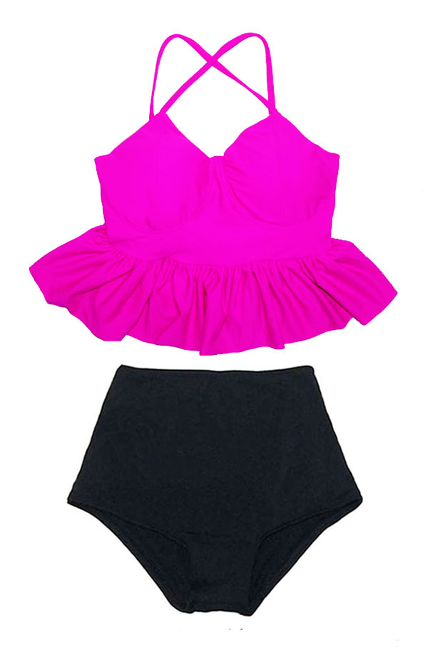 high waisted peplum bikini bottom